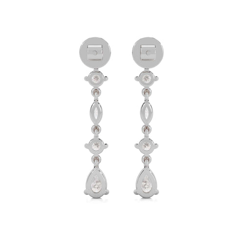 2 CT. Multi Shape Natural Diamond Dangle Drop Earrings