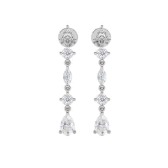 2 CT. Multi Shape Natural Diamond Dangle Drop Earrings