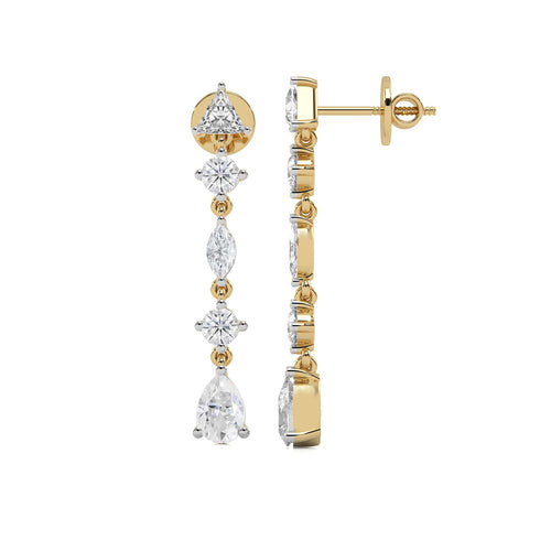2 CT. Multi Shape Lab Created Diamond Dangle Drop Earrings