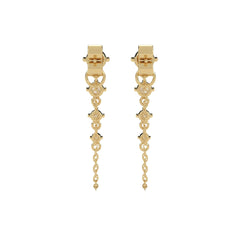 7/8 CT. Round Lab Created Diamond Graduated Dangle Earrings