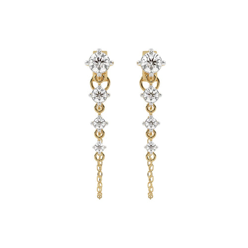 7/8 CT. Round Lab Created Diamond Graduated Dangle Earrings