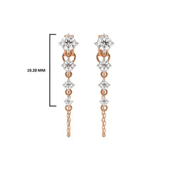 7/8 CT. Round Natural Diamond Graduated Dangle Earrings