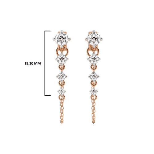 7/8 CT. Round Lab Created Diamond Graduated Dangle Earrings