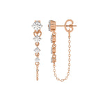 7/8 CT. Round Lab Created Diamond Graduated Dangle Earrings