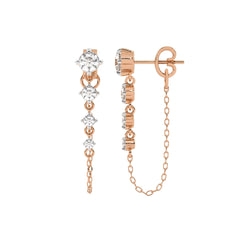 7/8 CT. Round Lab Created Diamond Graduated Dangle Earrings