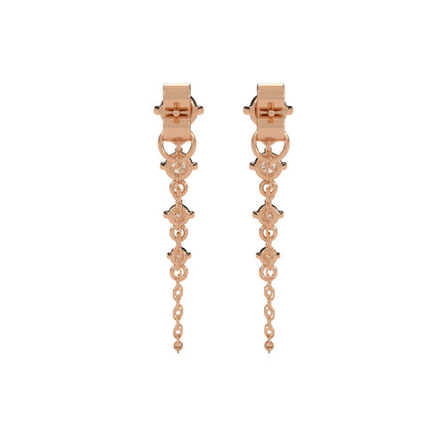 7/8 CT. Round Lab Created Diamond Graduated Dangle Earrings