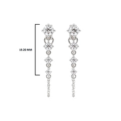 7/8 CT. Round Natural Diamond Graduated Dangle Earrings