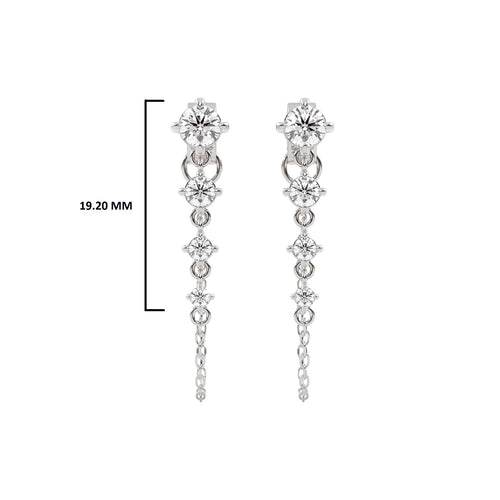 7/8 CT. Round Natural Diamond Graduated Dangle Earrings