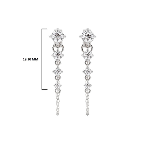 7/8 CT. Round Lab Created Diamond Graduated Dangle Earrings