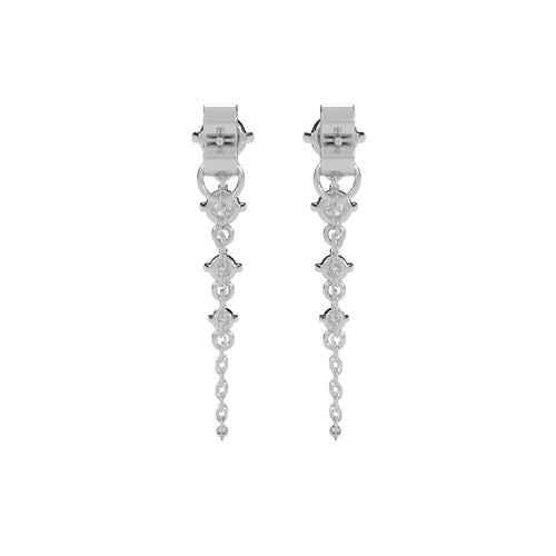 7/8 CT. Round Lab Created Diamond Graduated Dangle Earrings