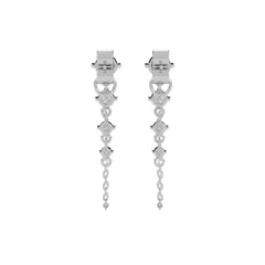 7/8 CT. Round Natural Diamond Graduated Dangle Earrings