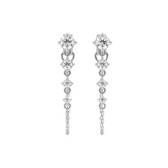 7/8 CT. Round Natural Diamond Graduated Dangle Earrings