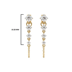 7/8 CT. Round Natural Diamond Graduated Dangle Earrings