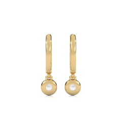 1/2 CT. Round Lab Created Diamond Bezel set Huggies Hoop Earrings