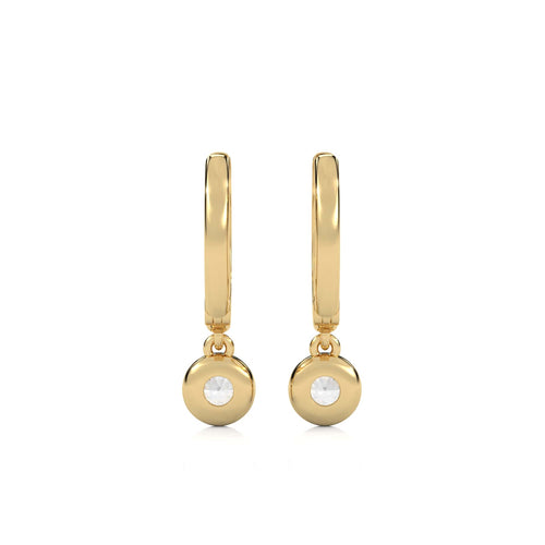 1/2 CT. Round Lab Created Diamond Bezel set Huggies Hoop Earrings