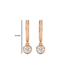 1/2 CT. Round Natural Diamond Bezel set Huggies Hoop Earrings