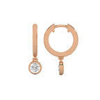 1/2 CT. Round Lab Created Diamond Bezel set Huggies Hoop Earrings