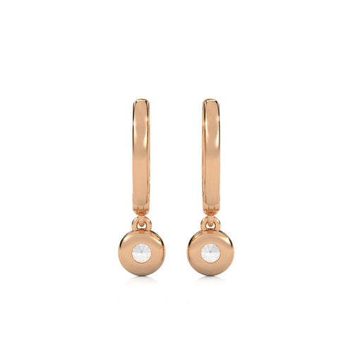 1/2 CT. Round Lab Created Diamond Bezel set Huggies Hoop Earrings