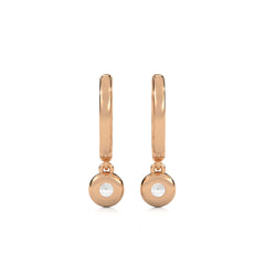 1/2 CT. Round Lab Created Diamond Bezel set Huggies Hoop Earrings