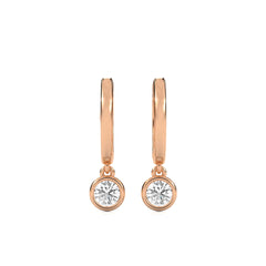 1/2 CT. Round Lab Created Diamond Bezel set Huggies Hoop Earrings