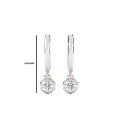 1/2 CT. Round Natural Diamond Bezel set Huggies Hoop Earrings