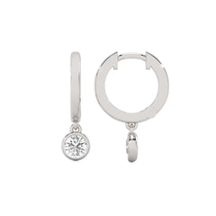 1/2 CT. Round Lab Created Diamond Bezel set Huggies Hoop Earrings