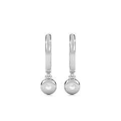 1/2 CT. Round Lab Created Diamond Bezel set Huggies Hoop Earrings