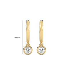 1/2 CT. Round Natural Diamond Bezel set Huggies Hoop Earrings