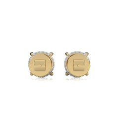 3 CT. Round Lab Created Diamond Hidden Halo Stud Earrings