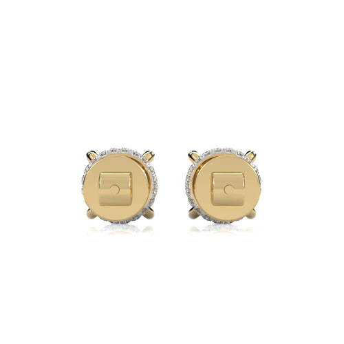 3 CT. Round Lab Created Diamond Hidden Halo Stud Earrings