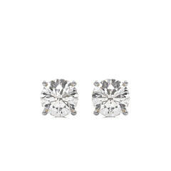 3 CT. Round Lab Created Diamond Hidden Halo Stud Earrings
