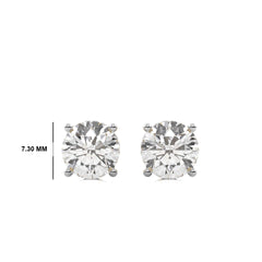 3 CT. Round Lab Created Diamond Hidden Halo Stud Earrings