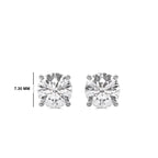3 CT. Round Lab Created Diamond Hidden Halo Stud Earrings