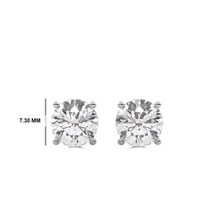 3 CT. Round Lab Created Diamond Hidden Halo Stud Earrings