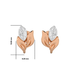 1/2 CT. Marquise Natural Diamond Leaf Earrings