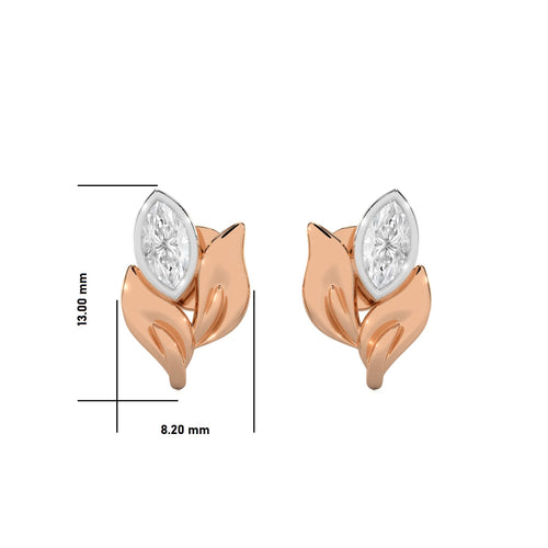 1/2 CT. Marquise Natural Diamond Leaf Earrings