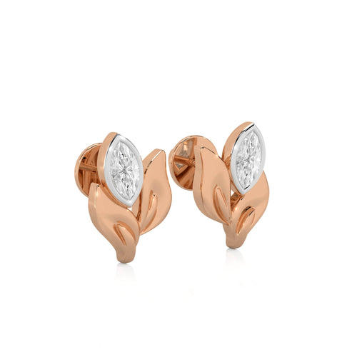 1/2 CT. Marquise Natural Diamond Leaf Earrings