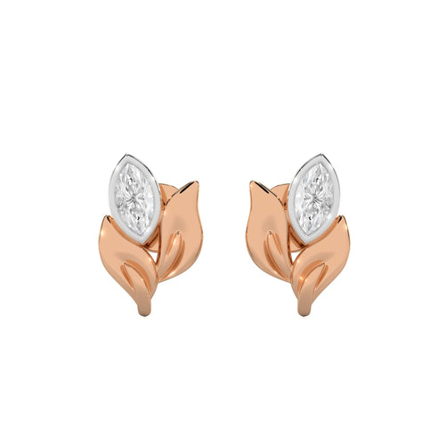 1/2 CT. Marquise Natural Diamond Leaf Earrings