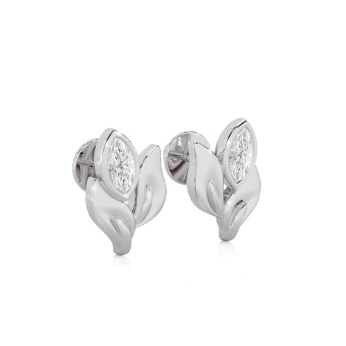 1/2 CT. Marquise Lab Created Diamond Leaf Earrings