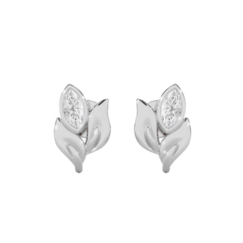 1/2 CT. Marquise Natural Diamond Leaf Earrings
