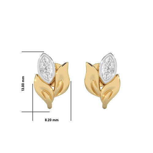 1/2 CT. Marquise Natural Diamond Leaf Earrings
