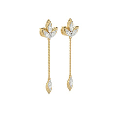 1 1/4 CT. Trio Marquise Natural Diamond Chain Drop Earrings