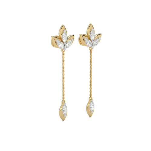 1 1/4 CT. Trio Marquise Natural Diamond Chain Drop Earrings
