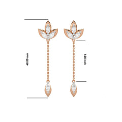 1 1/4 CT. Trio Marquise Natural Diamond Chain Drop Earrings