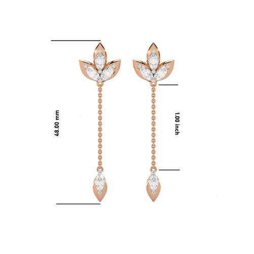 1 1/4 CT. Trio Marquise Natural Diamond Chain Drop Earrings