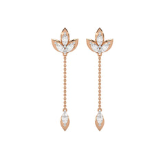 1 1/4 CT. Trio Marquise Natural Diamond Chain Drop Earrings