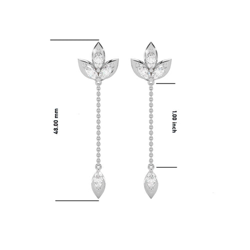 1 1/4 CT. Trio Marquise Lab Created Diamond Chain Drop Earrings