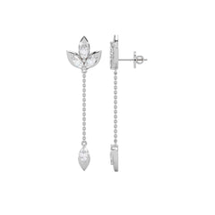 1 1/4 CT. Trio Marquise Natural Diamond Chain Drop Earrings
