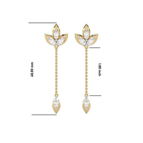 1 1/4 CT. Trio Marquise Natural Diamond Chain Drop Earrings