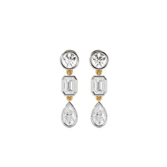 3 CT. Multi Shape Bezel set Fashion Earrings